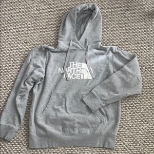 Gray women’s north face hoodie. Size small.